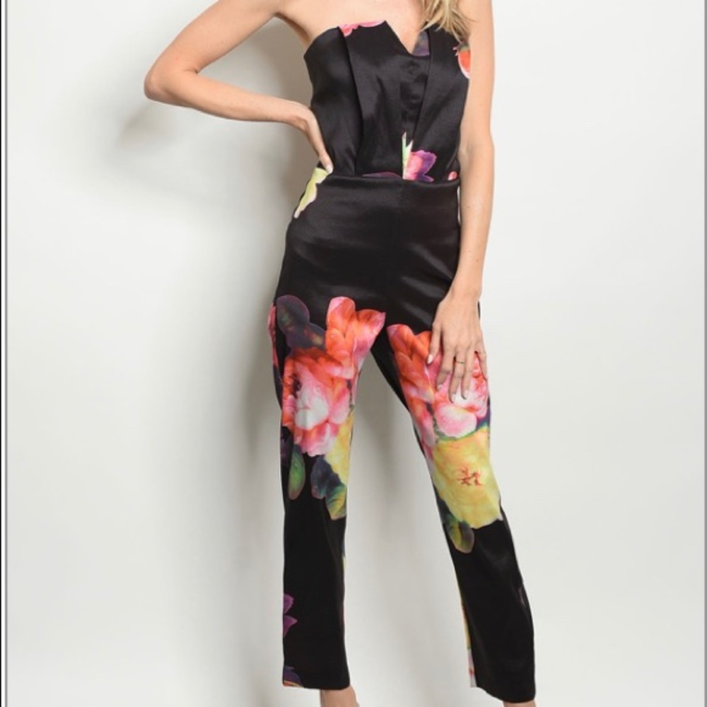 Black Floral Jumpsuit